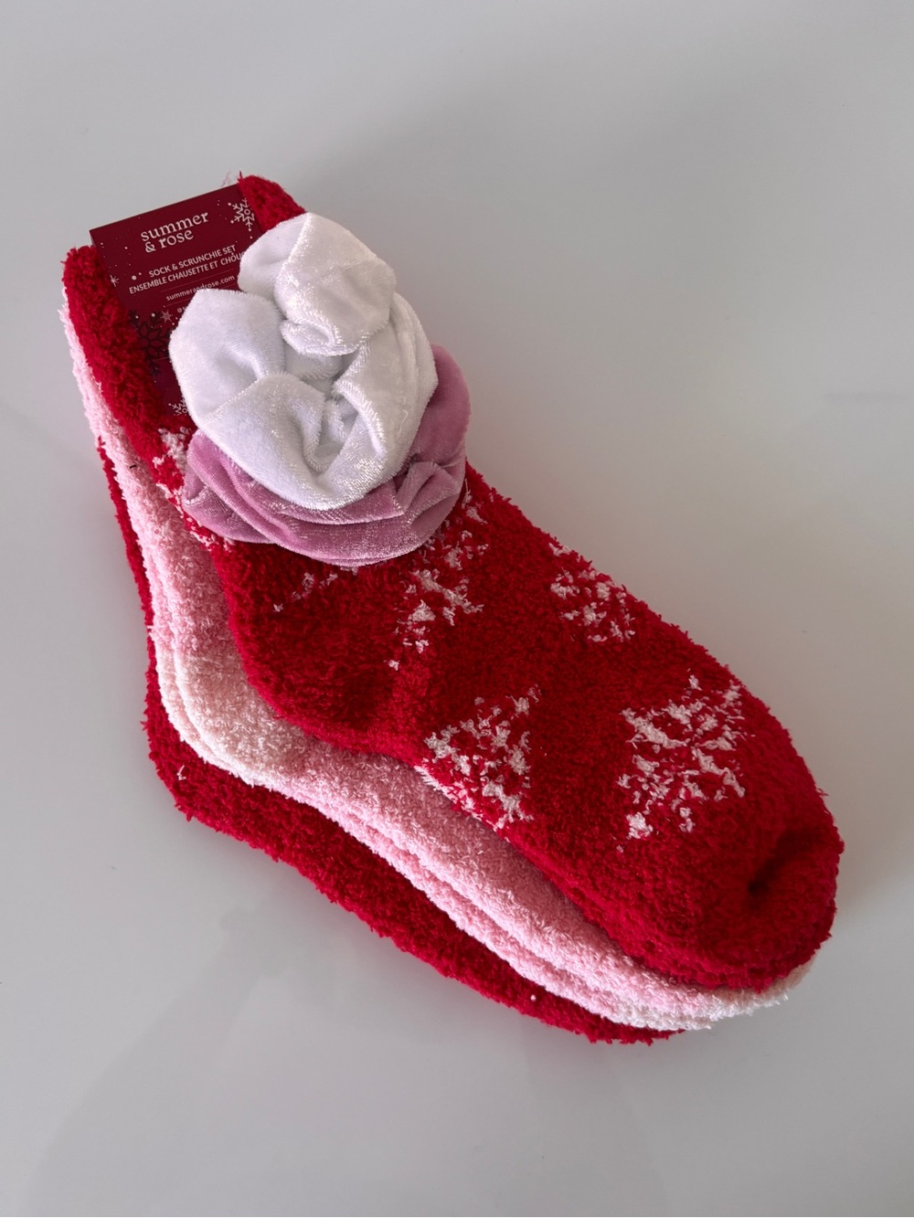 Summer & Rose Fuzzy Socks & Scrunchie Set